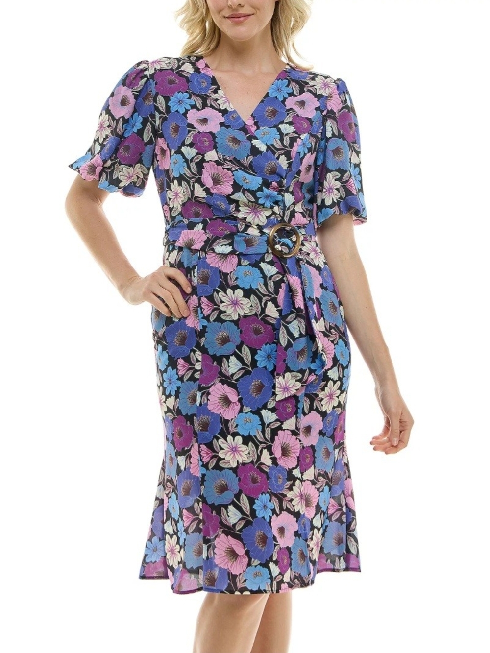 Women's Nicole Miller Surplice Flirty Dress